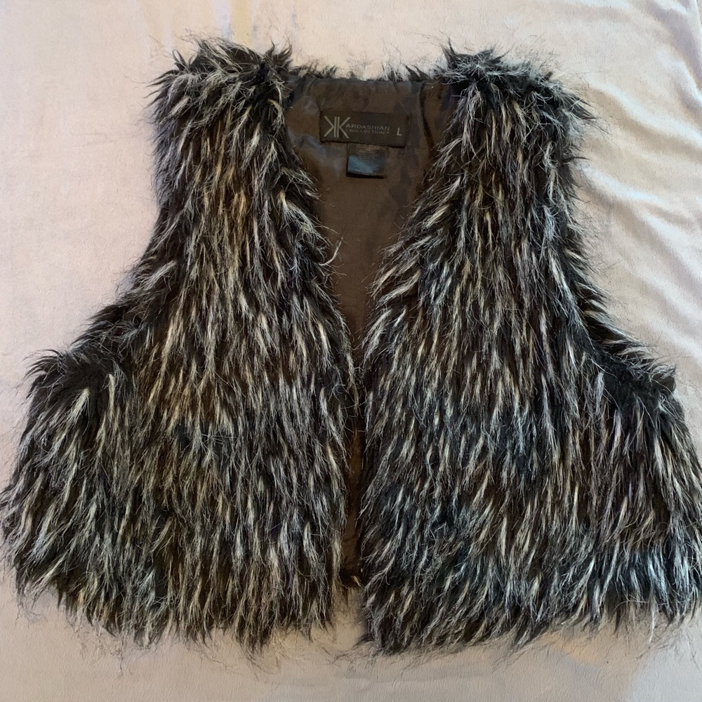 Kardashian Kollection Faux Fur Vest